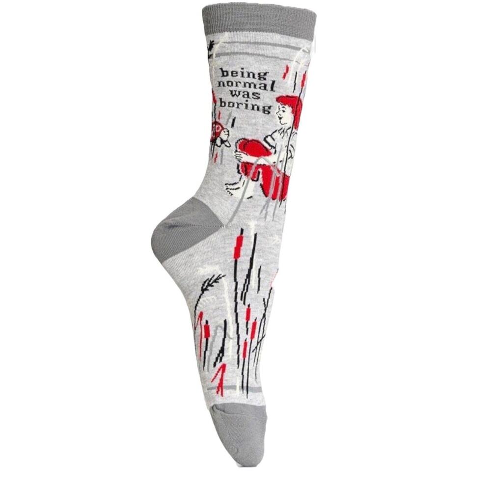 Blue Q Socks Novelty Being Normal Was Boring Turtle Women's Crew Socks Size 5-10